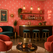 Load image into Gallery viewer, Rizzo Pink Retro Starburst Peel and Stick and Traditional Wallpaper