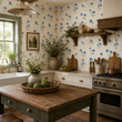 Load image into Gallery viewer, Serina Vintage Blue Floral Cottage Peel and Stick and Traditional Wallpaper