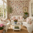 Load image into Gallery viewer, Felicia Pink and Blue Botanical Floral Bird Peel and Stick and Traditional Wallpaper