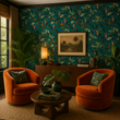 Load image into Gallery viewer, Drapers Gardens Blue Tropical Peel and Stick and Traditional Wallpaper