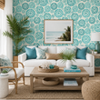 Load image into Gallery viewer, Christie Row Blue Geometric Peel and Stick and Traditional Wallpaper