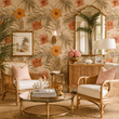 Load image into Gallery viewer, Eden Grove Hibiscus Palm Peel and Stick and Traditional Wallpaper