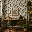 Load image into Gallery viewer, Delhi Street Peacock Feather Peel and Stick and Traditional Wallpaper