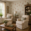 Load image into Gallery viewer, Aimee Victorian Striped Pink Floral Peel and Stick and Traditional Wallpaper