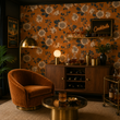 Load image into Gallery viewer, Diana Close Vintage Orange Floral Peel and Stick and Traditional Wallpaper