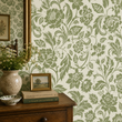 Load image into Gallery viewer, Evie Green Cottage Floral Peel and Stick and Traditional Wallpaper