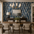 Load image into Gallery viewer, Vincennes Estate Silver and Blue Modern Geometric Peel and Stick and Traditional Wallpaper