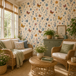 Load image into Gallery viewer, Anna's Garden Butterfly Garden Botanical Peel and Stick and Traditional Wallpaper