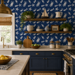 Load image into Gallery viewer, Blue Sea Life Nautical Crab, Fish and Starfish Peel and Stick and Traditional Wallpaper