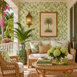 Load image into Gallery viewer, Sermon Lane Green Tile Peel and Stick and Traditional Wallpaper