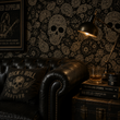 Load image into Gallery viewer, Tower Place Gothic Skull Peel and Stick and Traditional Wallpaper