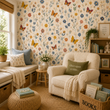 Load image into Gallery viewer, Anna's Garden Butterfly Garden Botanical Peel and Stick and Traditional Wallpaper
