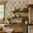 Load image into Gallery viewer, Aubrey Vintage Cottage Flower Garden Peel and Stick and Traditional Wallpaper