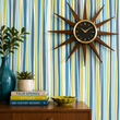 Load image into Gallery viewer, Aldred Road Blue and Green Striped Peel and Stick and Traditional Wallpaper