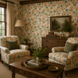 Load image into Gallery viewer, Vermeer Gardens Vintage Cottage Floral Peel and Stick and Traditional Wallpaper