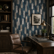 Load image into Gallery viewer, Vincennes Estate Silver and Blue Modern Geometric Peel and Stick and Traditional Wallpaper