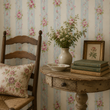 Load image into Gallery viewer, Aimee Victorian Striped Pink Floral Peel and Stick and Traditional Wallpaper