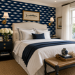 Load image into Gallery viewer, Nimmo Cove Blue and White Fish Nautical Peel and Stick and Traditional Wallpaper