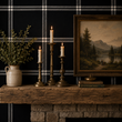 Load image into Gallery viewer, Callaby Terrace Black and White Plaid Peel and Stick and Traditional Wallpaper