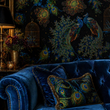 Load image into Gallery viewer, Beatty Mews Black Victorian Peacock Peel and Stick and Traditional Wallpaper