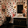 Load image into Gallery viewer, Pink Ladies Atomic Retro Pink and Black Peel and Stick and Traditional Wallpaper