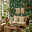 Load image into Gallery viewer, Bedwardine Gardens Green Floral Peel and Stick and Traditional Wallpaper
