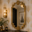 Load image into Gallery viewer, Althea Street Gold Fans Art Deco Peel and Stick and Traditional Wallpaper