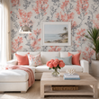 Load image into Gallery viewer, Coral Cove Botanical Tropical Watercolor Peel and Stick and Traditional Wallpaper
