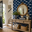 Load image into Gallery viewer, Nimmo Cove Blue and White Fish Nautical Peel and Stick and Traditional Wallpaper