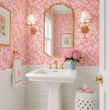 Load image into Gallery viewer, Adrian Avenue Pink Flower Garden Peel and Stick and Traditional Wallpaper