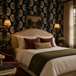 Load image into Gallery viewer, Gretta Dark and Moody Art Deco Floral Peel and Stick and Traditional Wallpaper