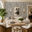 Load image into Gallery viewer, Billiter Court Black and White Peel and Stick and Traditional Wallpaper