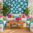 Load image into Gallery viewer, Sutton Lane Blue Floral Peel and Stick and Traditional Wallpaper
