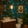 Load image into Gallery viewer, Drapers Gardens Blue Tropical Peel and Stick and Traditional Wallpaper