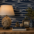 Load image into Gallery viewer, Knots Cove Blue and White Nautical Peel and Stick and Traditional Wallpaper