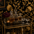Load image into Gallery viewer, Ravens Way Black Gothic Skull Peel and Stick and Traditional Wallpaper