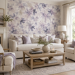 Load image into Gallery viewer, Sabine Purple Abstract Floral Watercolor Peel and Stick and Traditional Wallpaper