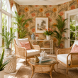 Load image into Gallery viewer, Eden Grove Hibiscus Palm Peel and Stick and Traditional Wallpaper