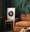 Load image into Gallery viewer, 8 Ball Black and White Wall Art Print