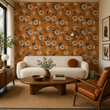 Load image into Gallery viewer, Diana Close Vintage Orange Floral Peel and Stick and Traditional Wallpaper