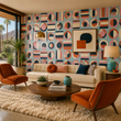 Load image into Gallery viewer, Corbin Bold Geometric Retro Peel and Stick and Traditional Wallpaper