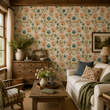 Load image into Gallery viewer, Vermeer Gardens Vintage Cottage Floral Peel and Stick and Traditional Wallpaper