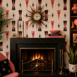 Load image into Gallery viewer, Pink Ladies Atomic Retro Pink and Black Peel and Stick and Traditional Wallpaper