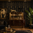 Load image into Gallery viewer, Anson Street Black and Gold Art Deco Peel and Stick and Traditional Wallpaper