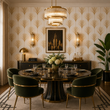 Load image into Gallery viewer, Althea Street Gold Fans Art Deco Peel and Stick and Traditional Wallpaper