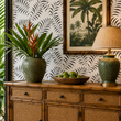 Load image into Gallery viewer, Merritt Avenue Black and White Tropical Palm Leaf Peel and Stick and Traditional Wallpaper