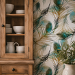 Load image into Gallery viewer, Delhi Street Peacock Feather Peel and Stick and Traditional Wallpaper