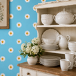 Load image into Gallery viewer, Charity Blue Floral Design with White Daisies Peel and Stick and Traditional Wallpaper