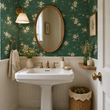 Load image into Gallery viewer, Bedwardine Gardens Green Floral Peel and Stick and Traditional Wallpaper