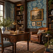 Load image into Gallery viewer, Caladonian Victorian Blue Damask Peel and Stick and Traditional Wallpaper